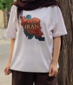 تیشرت طرح نقشه ایران با فرش قرمز کد T384
