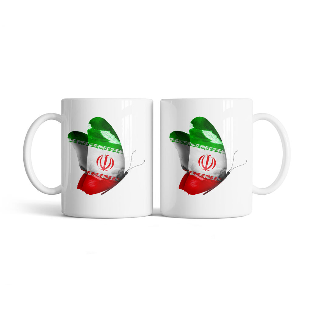 ماگ پرچم ایران طرح پروانه ای کد M140